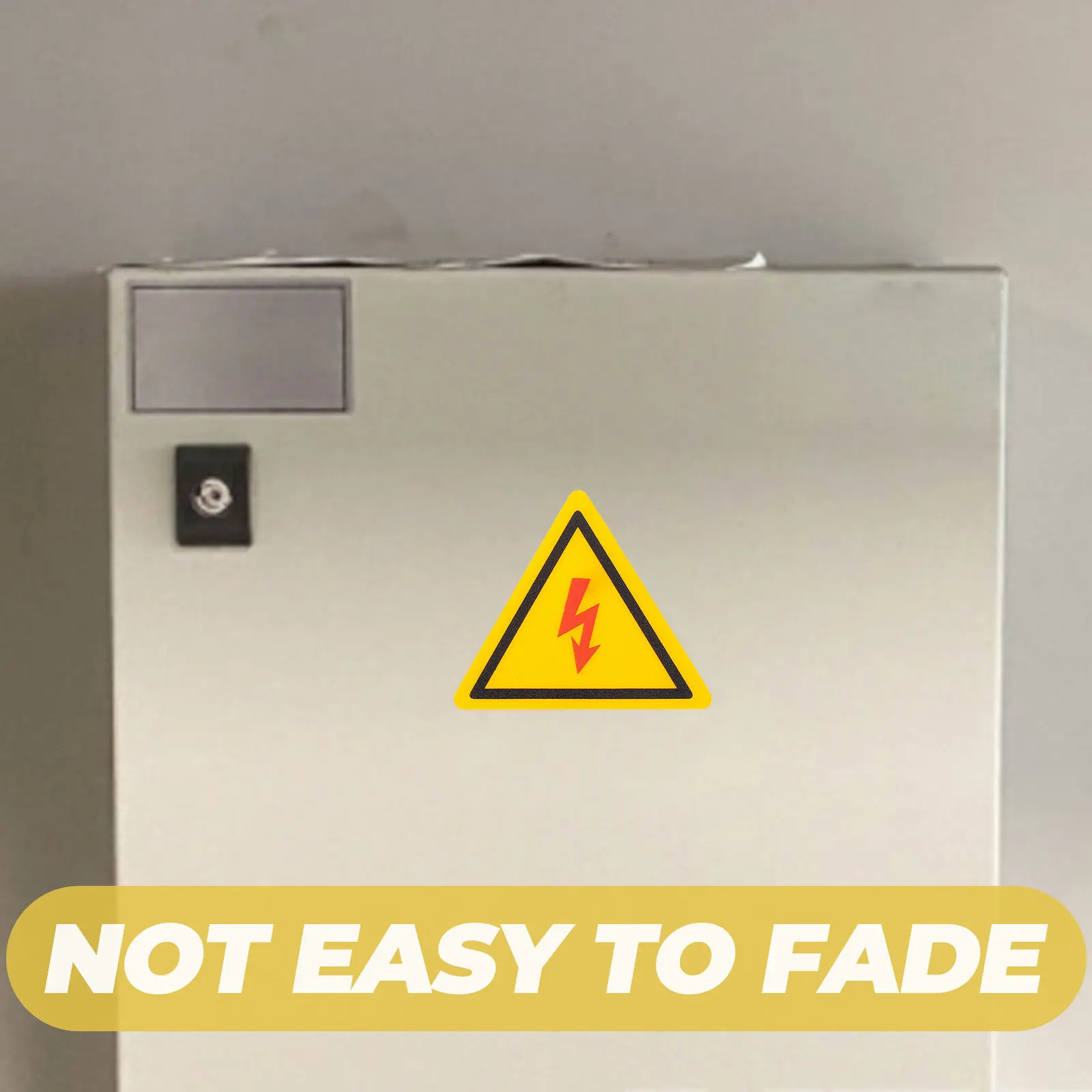 2Pcs High Voltage Electrical Warning Sticker Oil-Resistant Triangular Design for Industrial Sites Power Equipment Safety