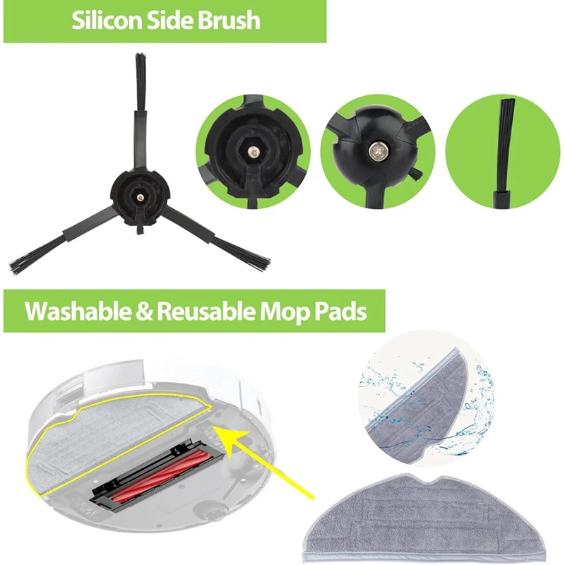 Kit de Pièces de Rechange pour Aspirateur Robot Roborock S8 Pro Ultra, Accessoires avec Brosse Latérale, Filtre Hepa, Vadrouille, Grill, Sacs à Poussière