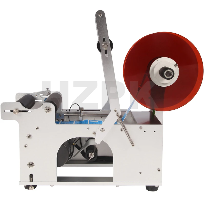 Semi Automatic Small Vial Desktop High Speed Round Plastic Pet Water Bottle Cans Jars Adhesive Sticker Labelling Machine