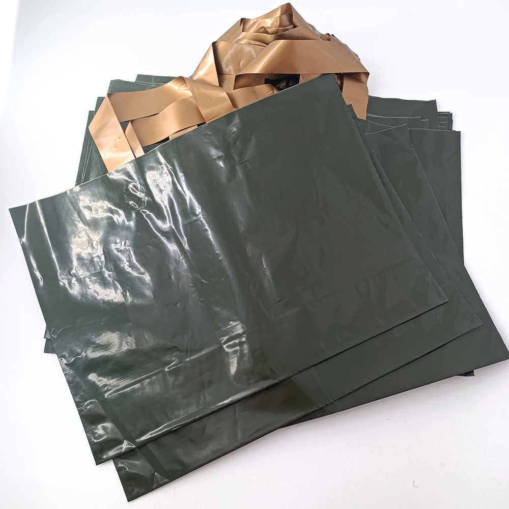 army green poly shopping bag pure Plastic handbag print logo pattern plastic carriage bag gift poly bag for clothing shoes