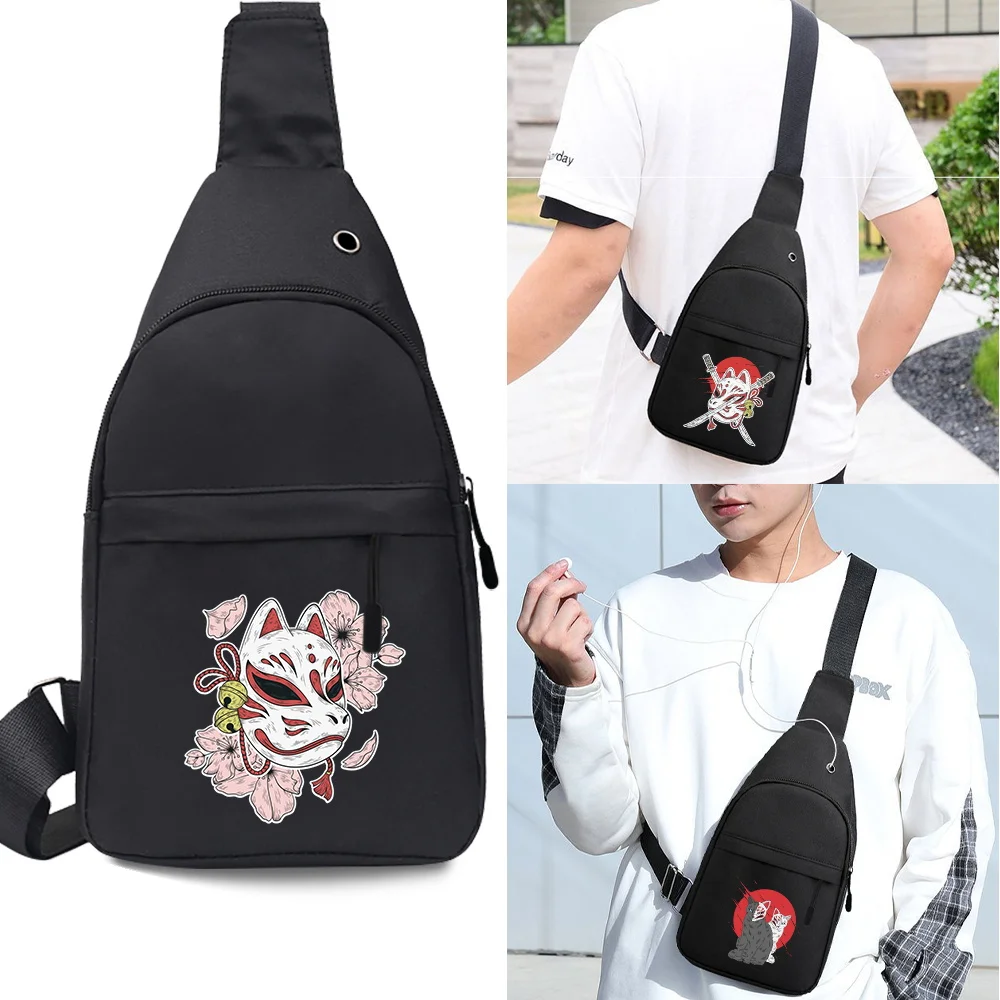 

Men Waist Bag Pack Purse Casual Large Phone Belt Bag Pouch Women's Canvas Mask Print Travel Phone Bag Black Fanny Banana Bag Hip