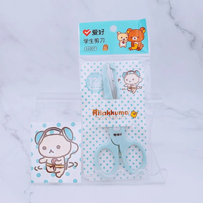 1PC AIHAO SS007 Rilakkuma School Scissors Cute Kawaii DIY Diary Decorating Scissor Hand Craft Paper Kids Student Stationery