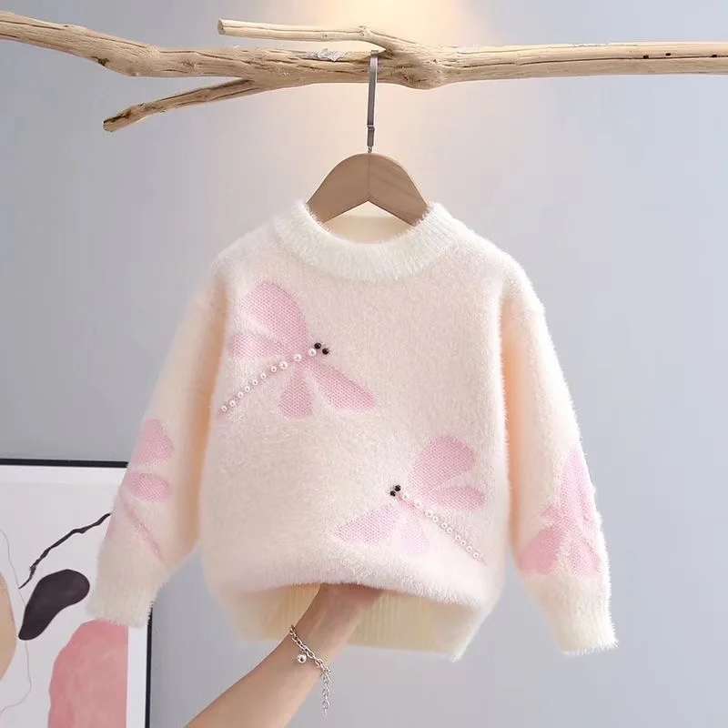 Girls Sweaters Autumn Winter 2025 Children Woolen Jersey Sweater Tops For Baby Knitted Clothes Outerwear Kids Outfits Teenagers