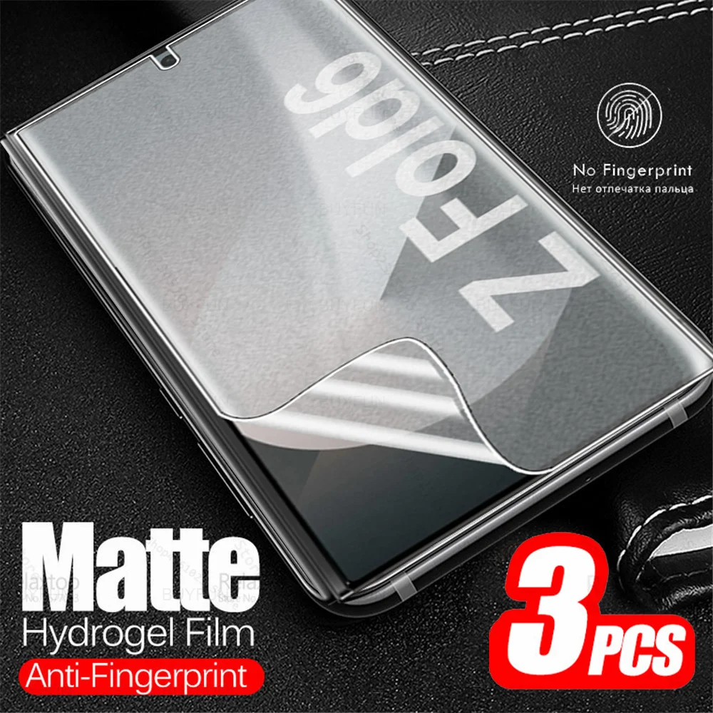 3PCS Full Glue Hydrogel Matte Film For Samsung Galaxy Z Fold 6 Fold6 ZFold6 Z6 5G Soft Outer Frosted Screen Protector Not Glass