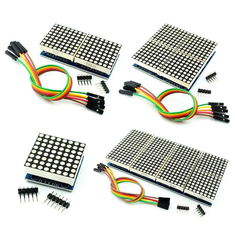 1~20Pcs 2/8/2*2/2*4/4*4/2*8 Bit MAX7219 Dot Matrix Module Single Chip Microcomputer Control Drive LED Display Module