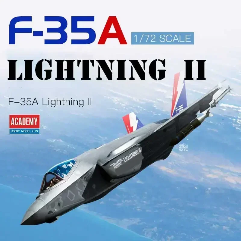 

1/72 Academy model 12591 American F-35A Lightning II 1000th assembly Scale diy toys Model Kit