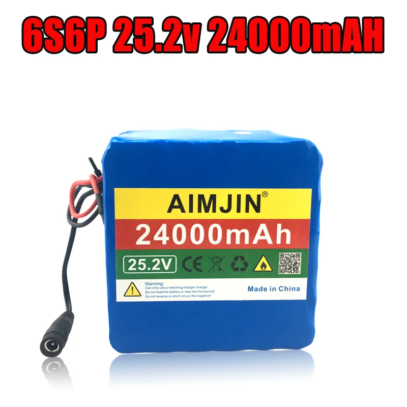 

6S6P 25.2V 24000mAh High Capacity 18650 Lithium battery 24Ah BMS Power Battery Pack with Charger