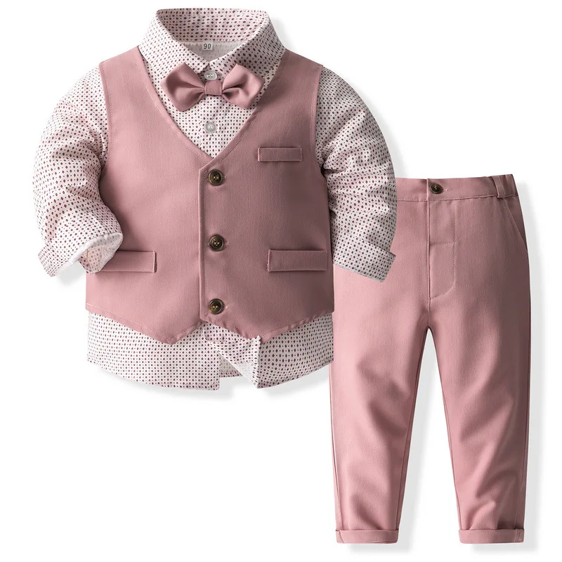 Muslimkid abbigliamento autunno New Boy Host Dress British Children Top and Bottom Clothes Set Boy Suit Set 61 Performance Clothing