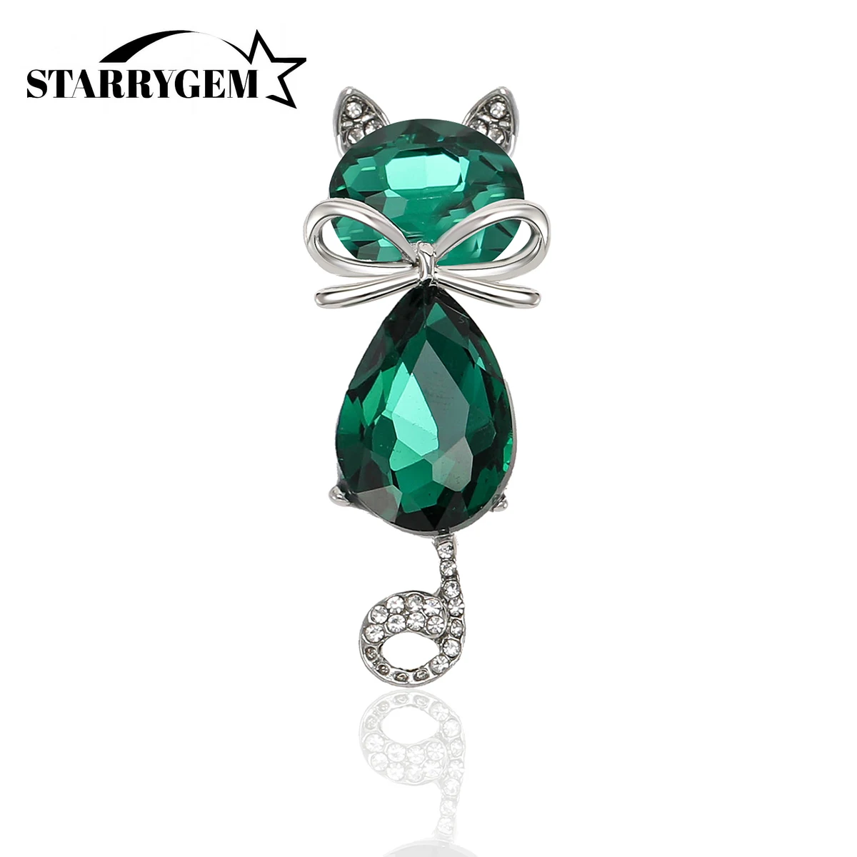 

Rhinestone Cat Brooches for Women Unisex Glass Animal Pins Office Party Friend Gifts Jewelry Accessories