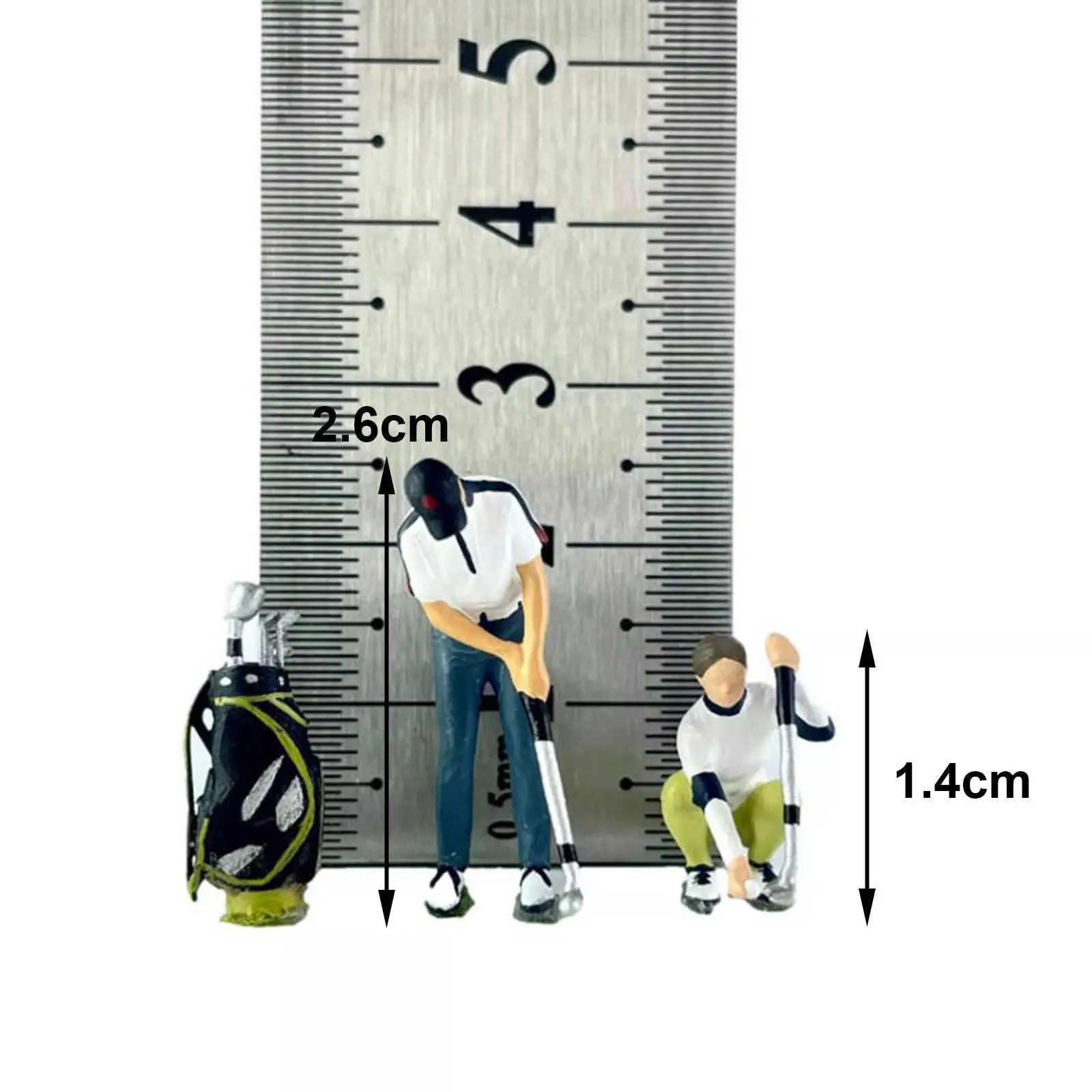 โต๊ะเล่นกอล์ฟแบบ DIY ขนาด1/64สำหรับคู่รักหุ่นรูปบุคคล