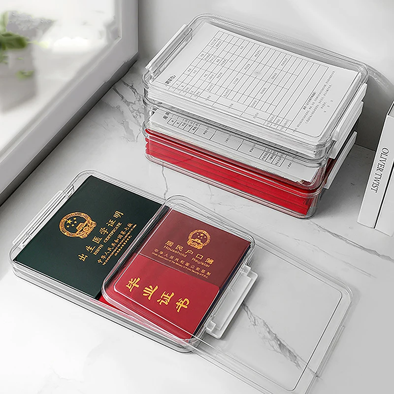 Thickened Large-capacity Desktop File Document Organiser Office Data Can Be Stacked Storage Box With Lid A4 Document Finishing