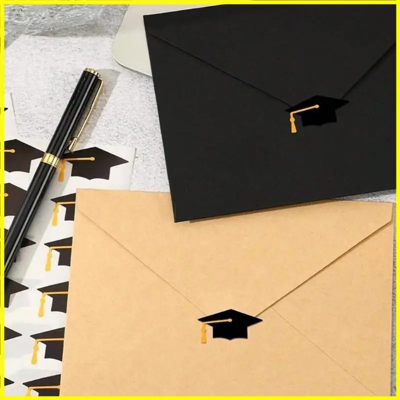 Multipurpose Graduation Sticker 10Sheets Graduation Hat PVC Sticker For Scrapbooking Photo Wall Classroom Chalkboard