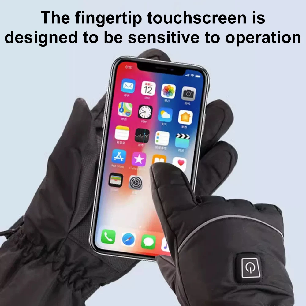 قفازات دراجة نارية مقاوم للماء موتو ساخنة Guantes شاشة تعمل باللمس بطارية تعمل بالطاقة دراجة نارية سباق قفازات ركوب الخيل لفصل الشتاء #4