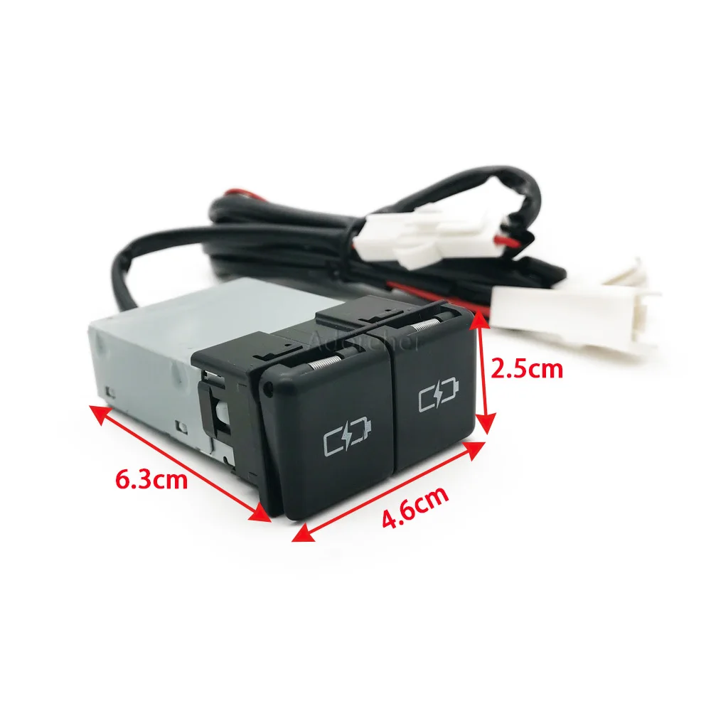 Blue LED Car Charger Dustproof Socket Dual Type-C PD Charging Outlet Power Adapter for Toyota Camry Avalon Highlander Levin RAV4