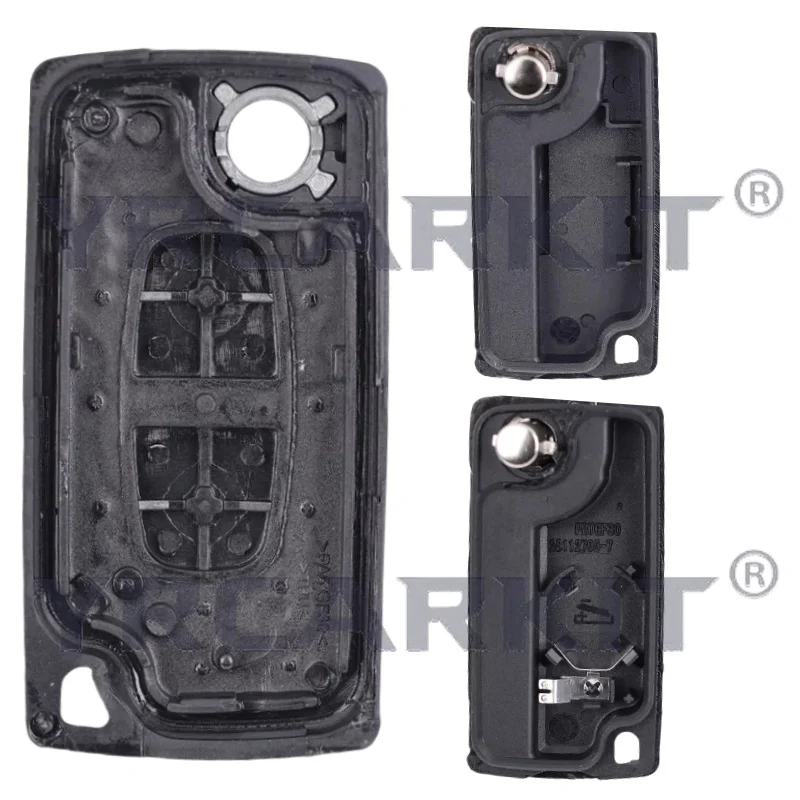 Casing kunci jarak jauh untuk Peugeot 207 307 308 407 607 807 untuk Citroen C2 C3 C4 C5 C6 cangkang kunci mobil lipat Flip 2/3/4 tombol