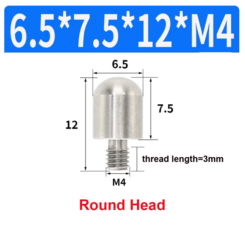 10 Stück/Beutel Edelstahl 303 Positionierstifte M6 Konischer Rundkopf mit Flachkopf Außengewinde Metall-Einsatzschraube 5mm Verriegelungsbefestigung – Detail 34