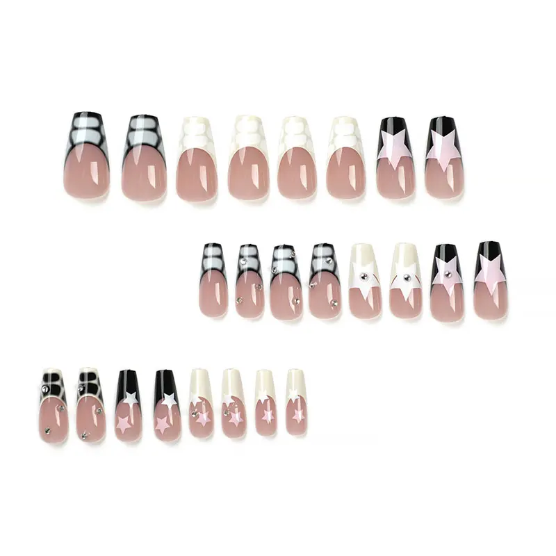 24pcs medium-length ballet manicure, wearable manicure, special manicure sheets, nail stickers, fake nails