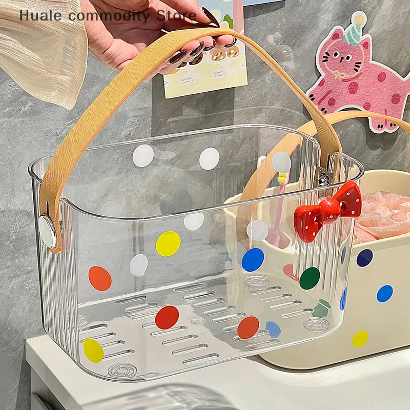 Cosmetische organisator Cosmetische vitrine Cosmetische displayplank Draagbare doucheemmermand met handvat Plastic opbergmand