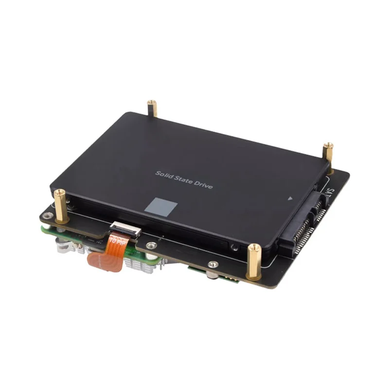 X1006 Pcie a 2,5 pulgadas SATA SSD/HDD + M.2 2280 SSD Shield para Raspberry Pi 5 NO admite arranque desde SSD