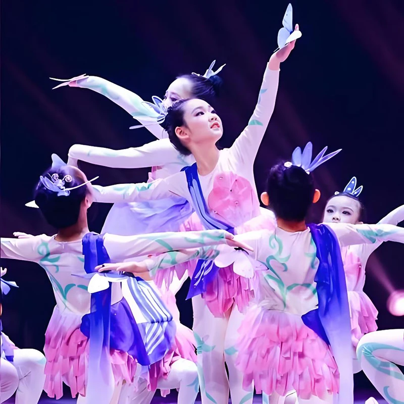 

Китайский народный танец бабочка классические национальные костюмы для девочек элегантное сказочное тренировочное платье для выступлений Yangko сценическая танцевальная одежда