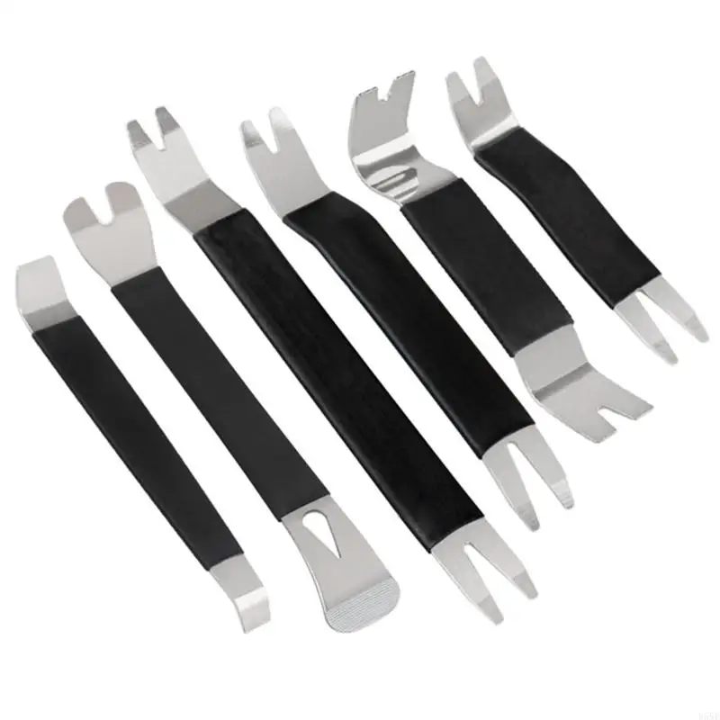 

Y55E 6pcs Trim Door Clip Panel Dashboard Radio Interior Repair Removal Metal Car Removal Pry Disassembly Tool