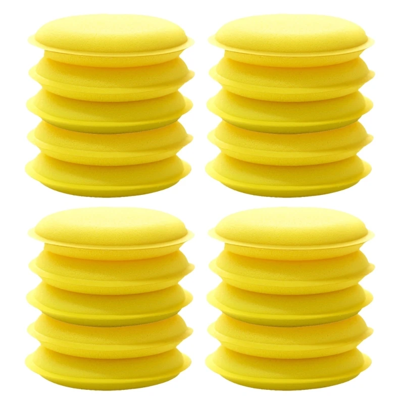 

20Pcs Car Round Waxing Polish Wax Foam Sponge Applicator Pads 10cm Cleaning Sponge Clean Washer Washing Tool Car Clean