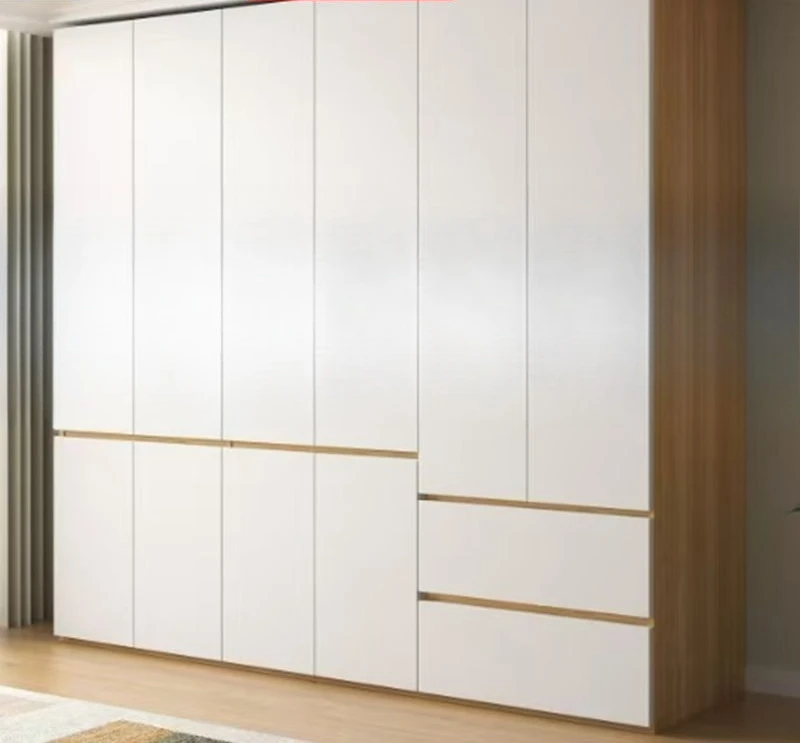 Solid wood wardrobe household one-door to-top handle-free segmented rental room small apartment cabinet bedroom