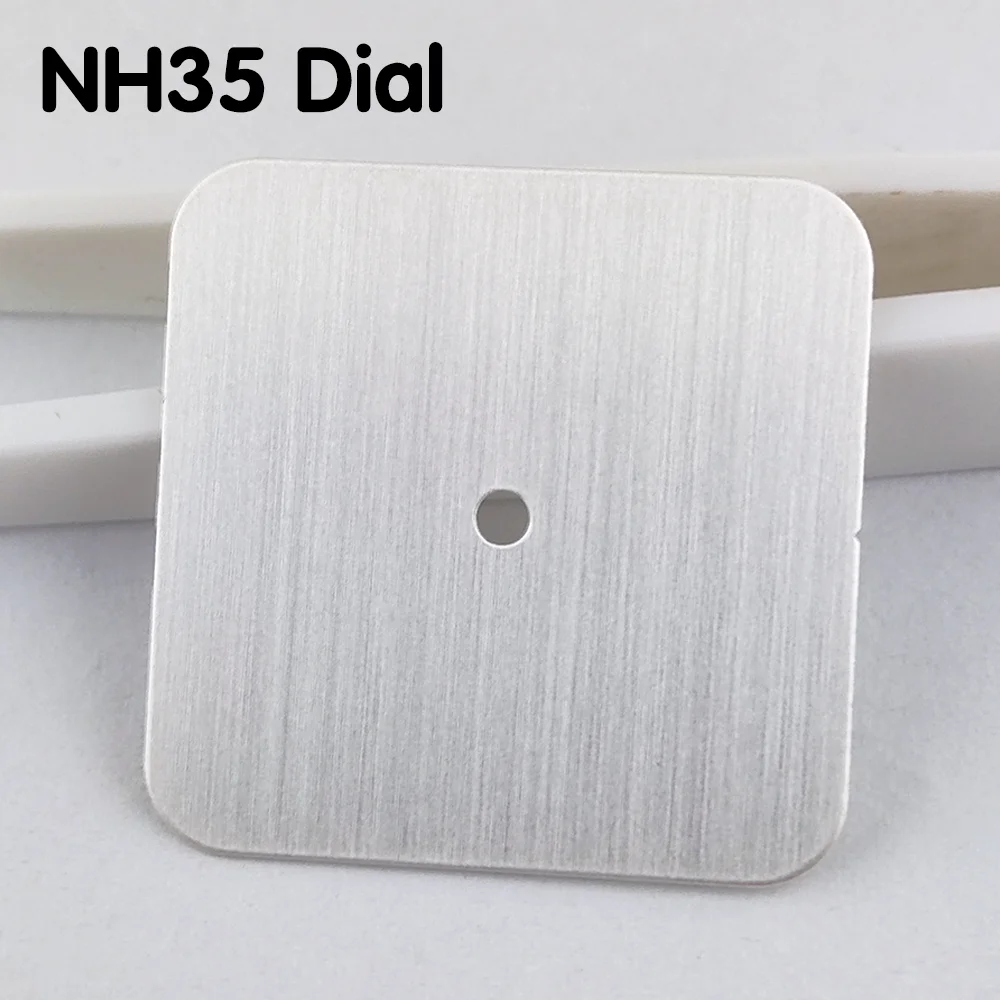 

Square Dial 27mm Dial Vertical Pattern Silver Dial for NH35/NH36 Movement Watch Parts Replacement Accessories