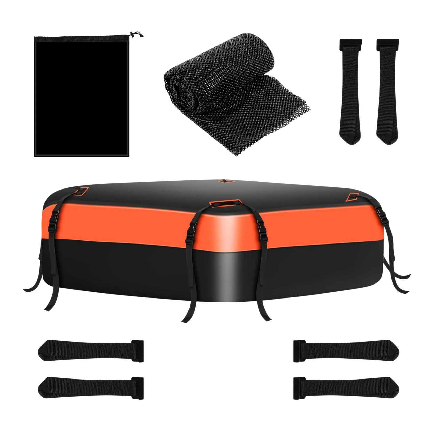 15 Cubic Feet Car Roof Cargo Bag Travel Storage Luggage Bag with Anti Slip Mat 600D Waterproof Roof Carrier Bag