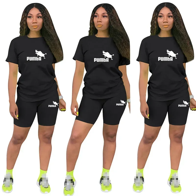 2024 Womens 2 Piece Set Summer Popular Luxury Short Sleeve Tops+Pencil Shorts Suit Soft Casual Tracksuit Jogging T-Shirts Outfit