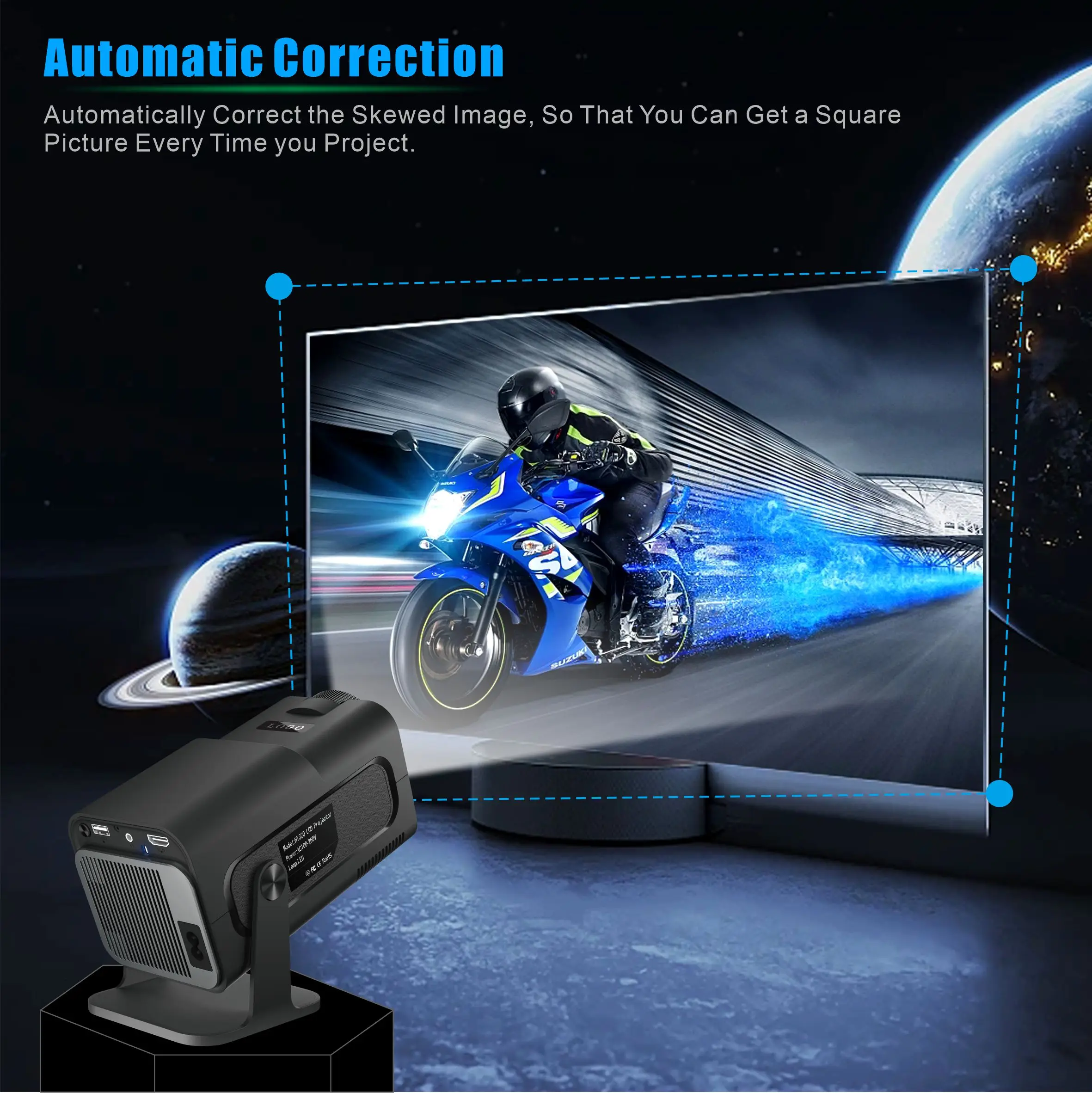 Salange HY320mini Smart Projector Android 11.0 Portable WIFI Bluetooth Home Cinema 720P for Smartphone Outdoor 1080P 4K Movie