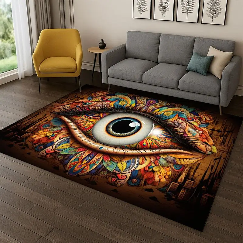Freemasonry Eye of Providence Evil Eye Nazar Eye of Horus Carpet Rug for Bedroom Living Room Sofa Doormat Home Decor Non-slip