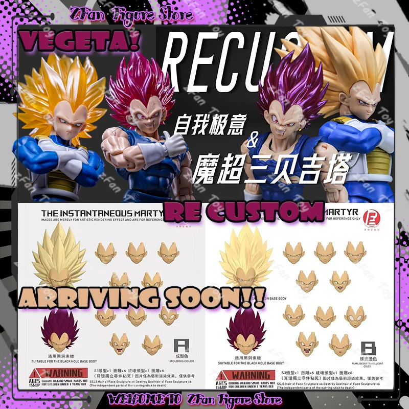 RECUSTOM DKO Accesorios para la Cabeza de Vegeta, Dragon Ball Super Sanya 3 Ultra Ego Vegeta, Figuras de Acción de Anime, Muñecos, Juguetes, Regalos