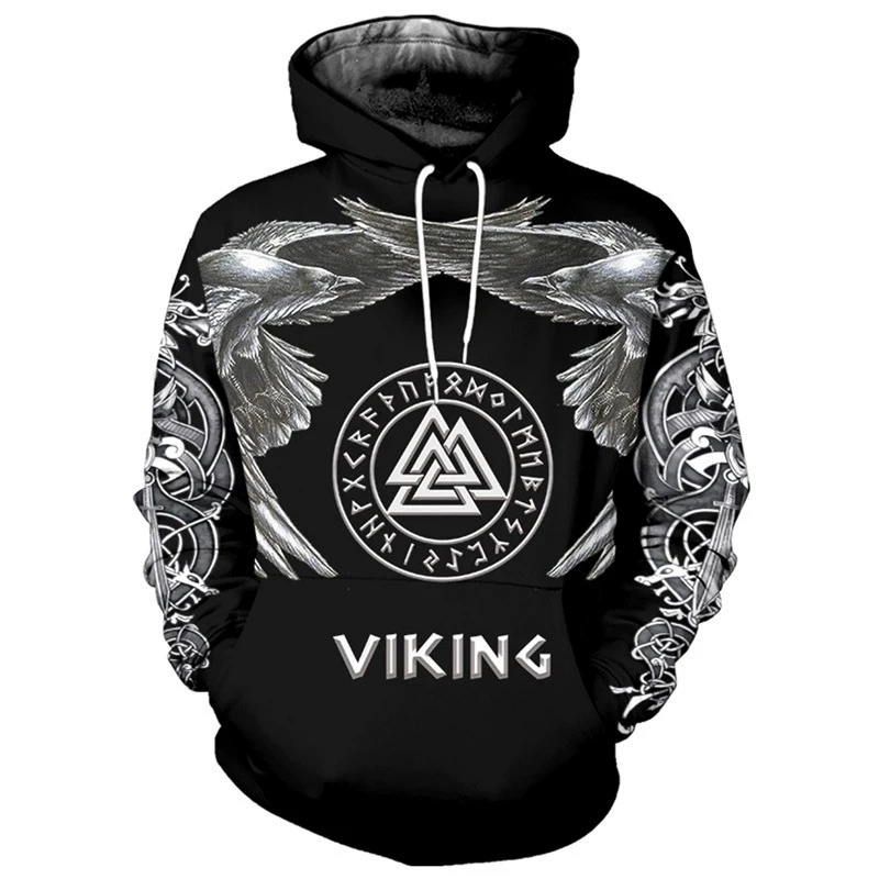 Fashion 3D Print Viking Men Women Hoodies Streetwear Oversized Pullovers Hooded Sweatshirts Male Tops Clothing Harajuku S-7XL