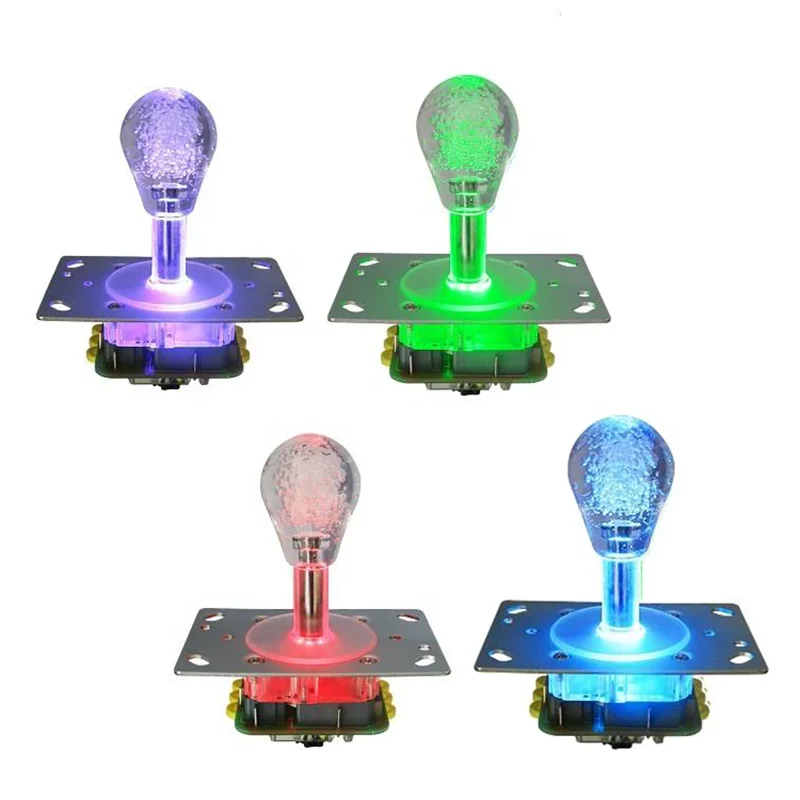 

8 Way Crystal Oval Balltop Arcade Joystick with Microswitch for Crane Machine 8 Color Arcade Game Happy Style Fighting Stick