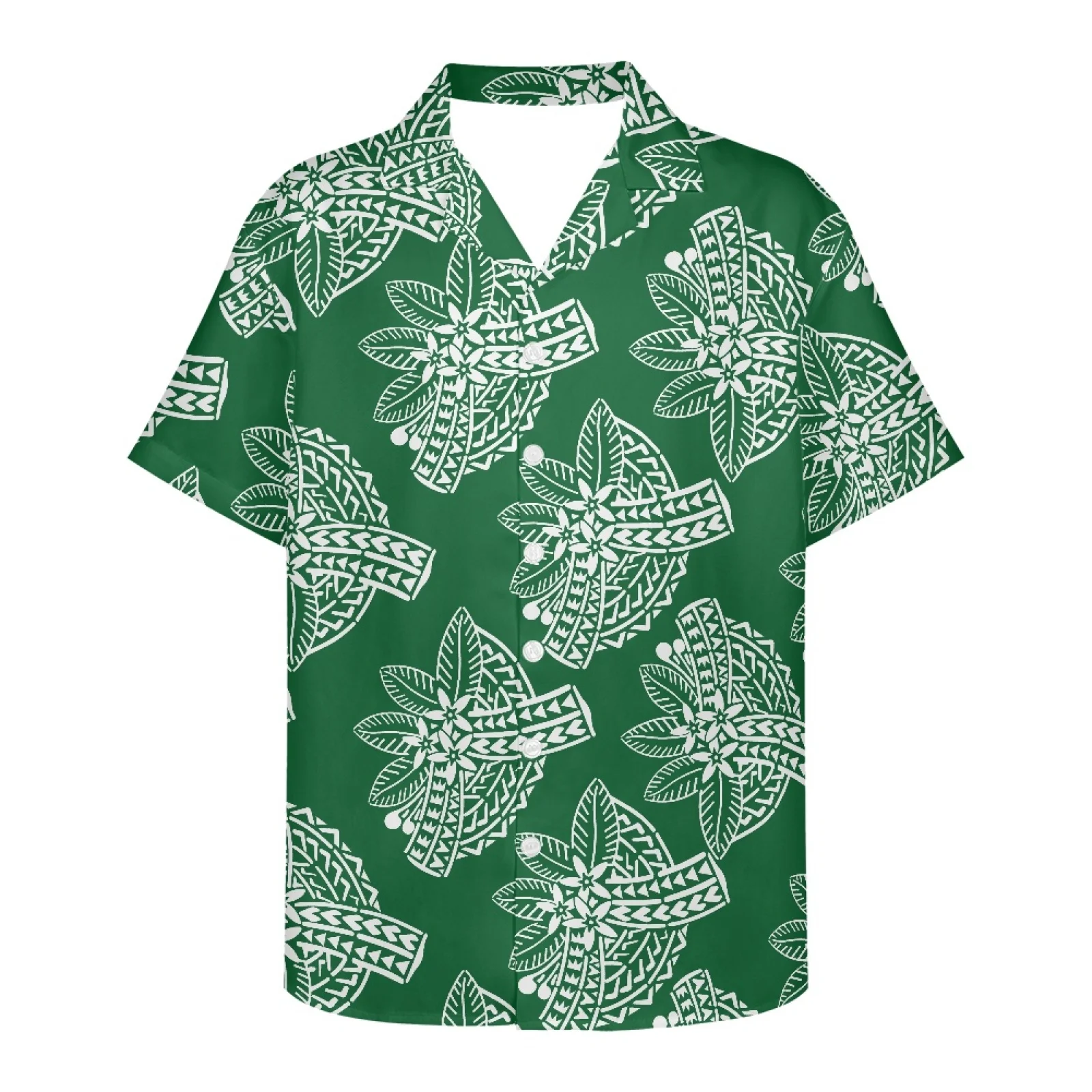 Hawaii Men's Shirts Summer Suitable For Tourism Loose Men's Shirts Short-Sleeved V Neck Tattoo Print  Mens Designer Clothes