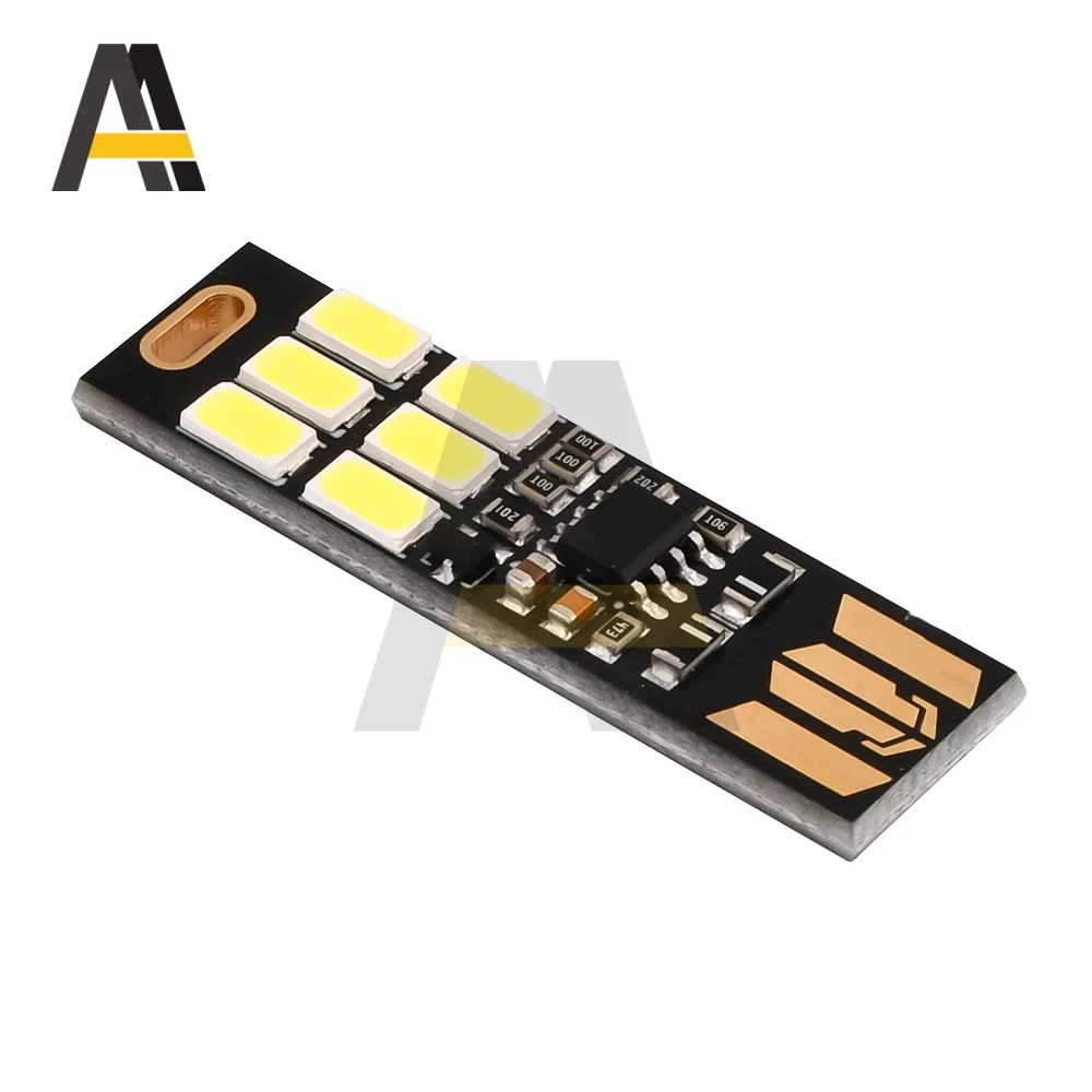 10/5/1 Uds Mini portátil 5730 USB 6LED SMD luz 5V Sensor táctil atenuación ajustable luz nocturna luz cálida/blanca opcional
