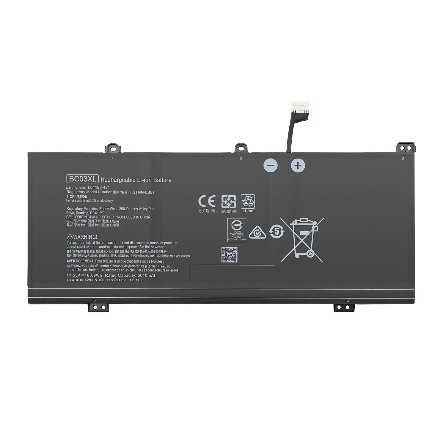 

Аккумулятор для ноутбука BC03XL 11.55V 60.9WH для PRO 640 G1 HSTNN-LB8T X360 14C-CA0053DX