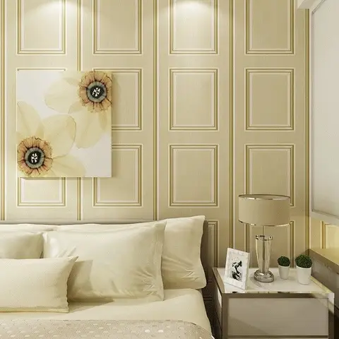 3D European Style Border Non-woven Wallpaper Modern and Minimalist Living Room Background Bedroom Study Wallpaper Home Decor