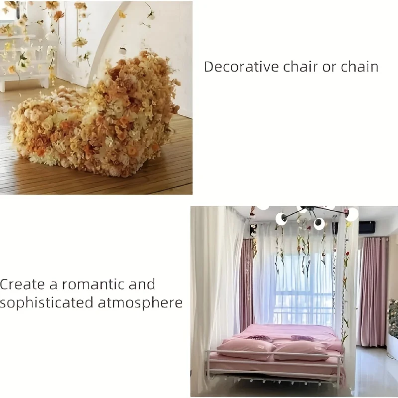 مجموعة مكونة من 60 قطعة من الزهور المزخرفة العائمة، وإكليل الزهور الاصطناعية على الطراز البوهيمي، تتضمن 393. خطوط صيد السمك مقاس 7 بوصات، قلادات DIY، زخارف زهور معلقة مشرقة، بتلات عائمة بألوان عشوائية، مشهد شلال المطر، مثالي لزينة الربيع والكريسماس