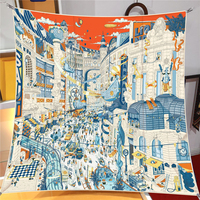 New Summer Air-conditioned Room Warm Square Scarf French Fashion Women's Shawl Gift Fashion Trend Headscarf