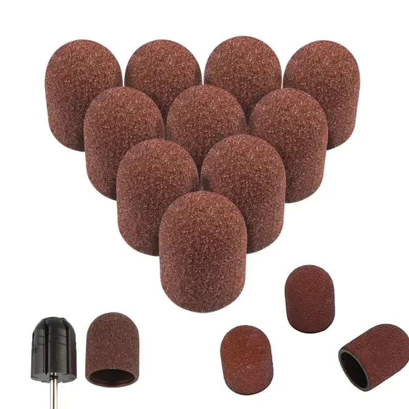 50개 네일 샌딩 캡 2개 샌딩 샤프트 젤 폴리쉬 리무버 네일 드릴 비트 매니큐어 그라인딩 버 페디큐어 도구 # 80/ # 120