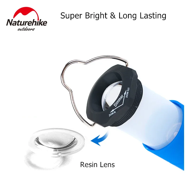 Naturehike lampa kempingowa LED Light bateria latarka z zoomem możliwość przyciemniania reflektor światło robocze reflektor latarka awaryjna