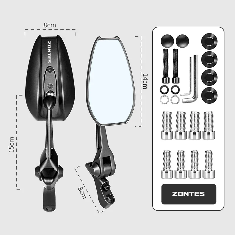 

Motorcycle Rear View Mirror Reverse Mirrors Reflective Side Mirror For Zontes G1 125 ZT125 ZT U310R 310X ZT310R 310M Zontes