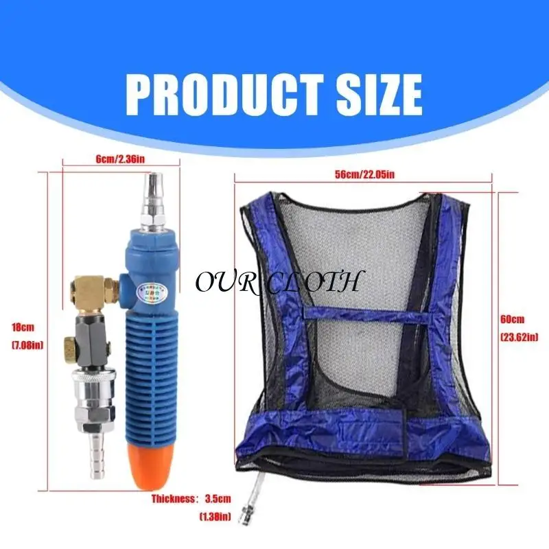 Adjustable Temperature Cooling Vest,Welding Steel Air Compressed Cooling Vest Vortexes Tube Air Conditioner Waistcoat Y1AC