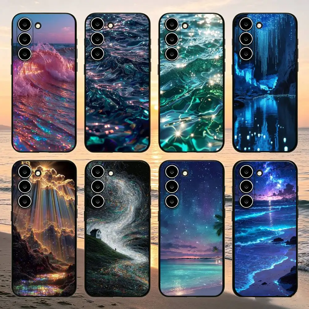 Galaxy Beach Phone Case For Samsung Galaxy A52 A42 A32 A22 A12 A02S A72 A73 A51 A41 A31 A21S A71 A40 A30S A20S Black Cover