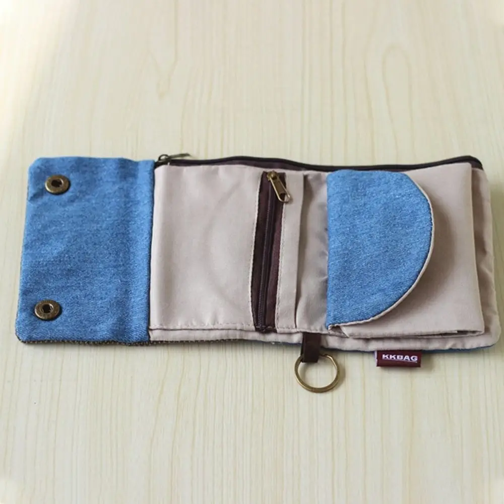 多機能ポータブルキャンバス小銭入れプリント三つ折り招き猫財布韓国スタイル招き猫ジッパーショート財布女性