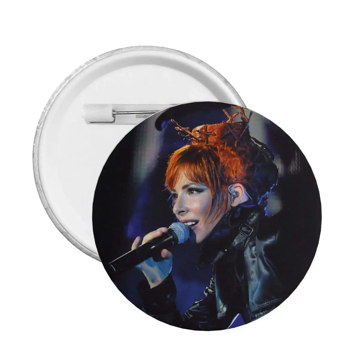 Beautiful Mylene Farmer Round Button Pin for Hats Customizable French Singer Pinback Badge Brooch