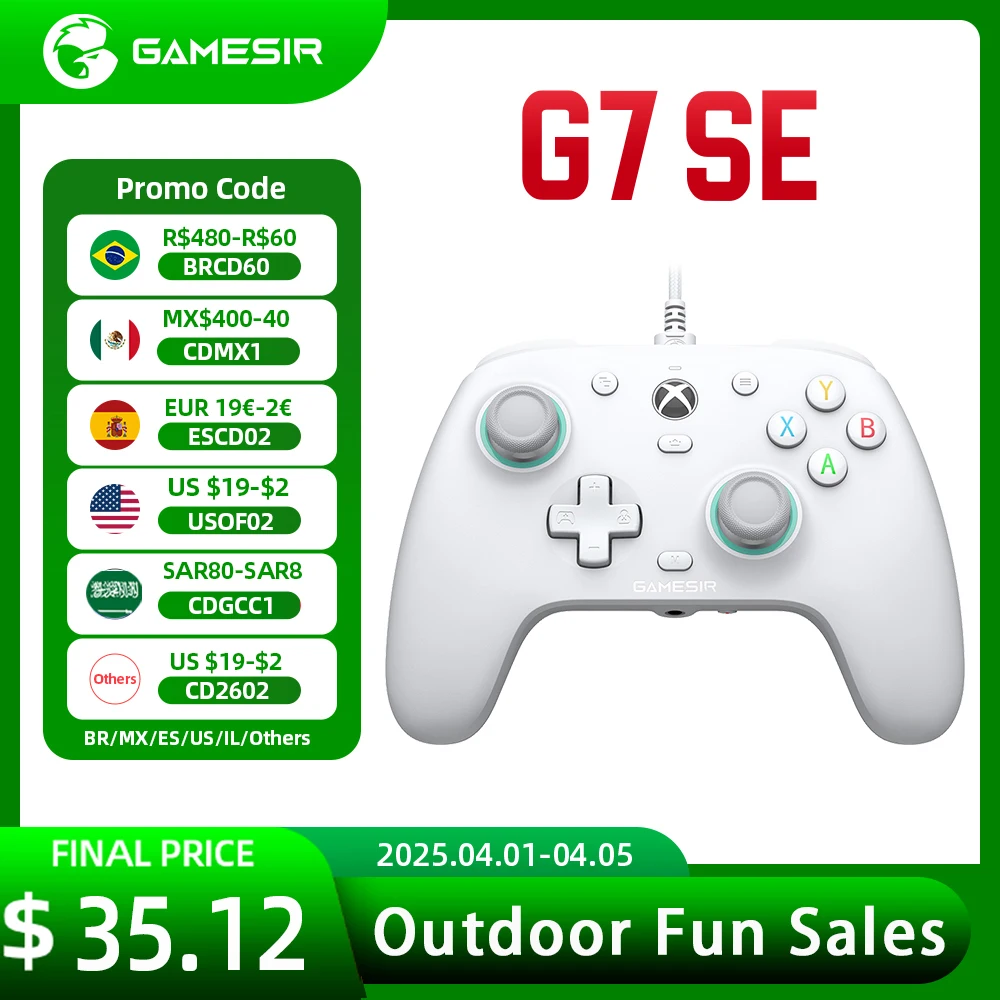 GameSir G7 SE Xbox Gaming Controller Wired Gamepad for Xbox Series X, Xbox Series S, Xbox One, with Hall Effect Joystick
