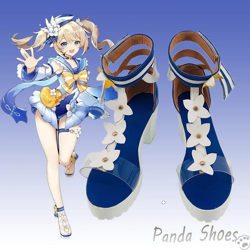 

Genshinimpact Barbara Cosplay Shoes Anime Game Cos Blue Boot Game Barbara Cosplay Costume Prop Shoes for Con Halloween Party